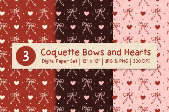 Coquette Bows and Hearts Patterns