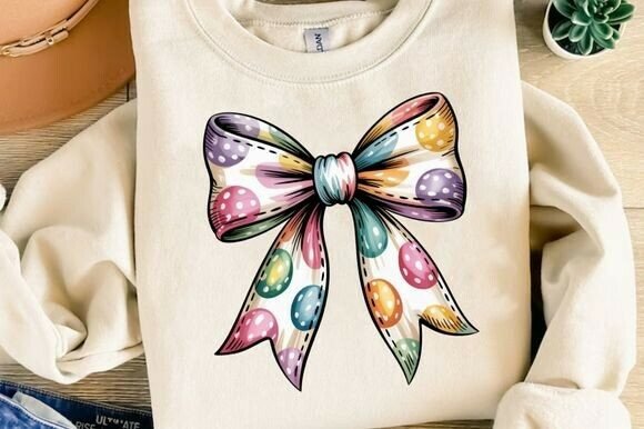 Easter Coquette Bow & Happy Easter PNG