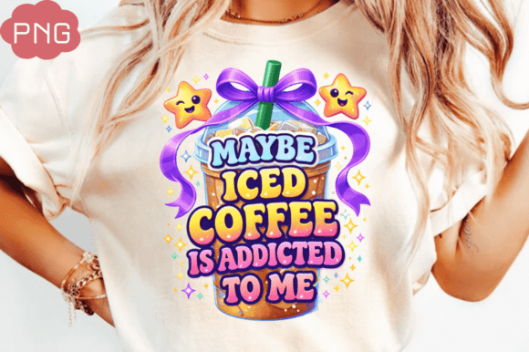 Funny Coffee Shirt: Faux Yarn Coquette Design