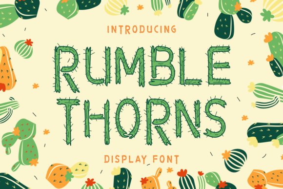 Rumble Thorns: A Quirky Cactus Font for Bold Designs