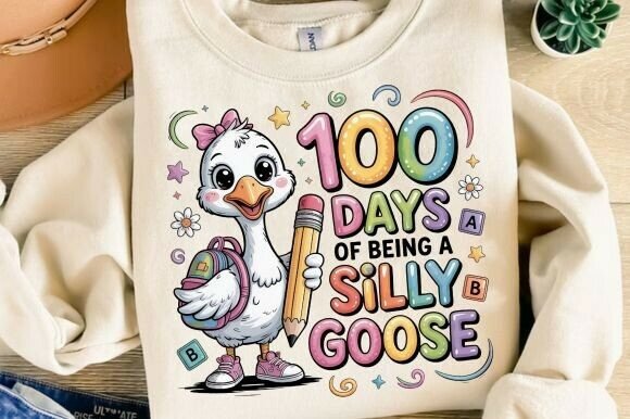 Unlocking Creative Potential with the 100 Days of Being Silly Goose Silly PNG for Print-on-Demand Success