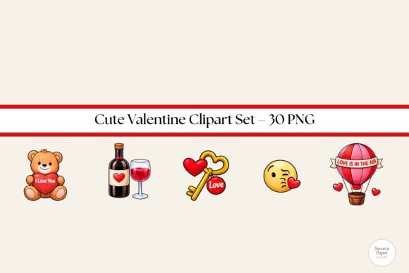 Valentine Clipart Set – 30 PNG: A Practical Resource for Creators and Small Businesses