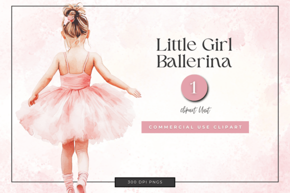 Watercolor Ballerina Clipart Little Girl: Elevating Creative Projects with Graceful Digital Art